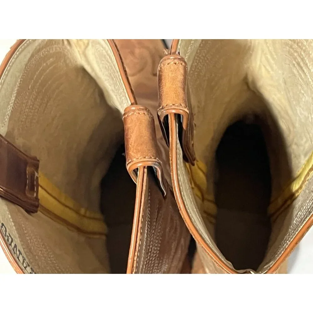DURANGO Tan Leather Cowboy Western Boots Mid-Calf Women's Size 7.5 M RD5302 - Picture 7 of 9